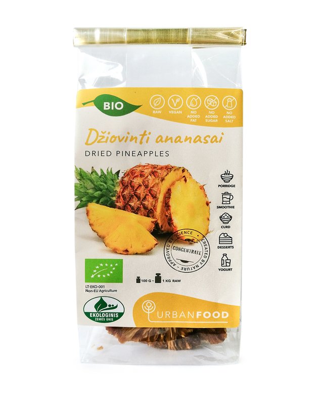 Džiovinti ananasai - EKOLOGIŠKI, 100 g