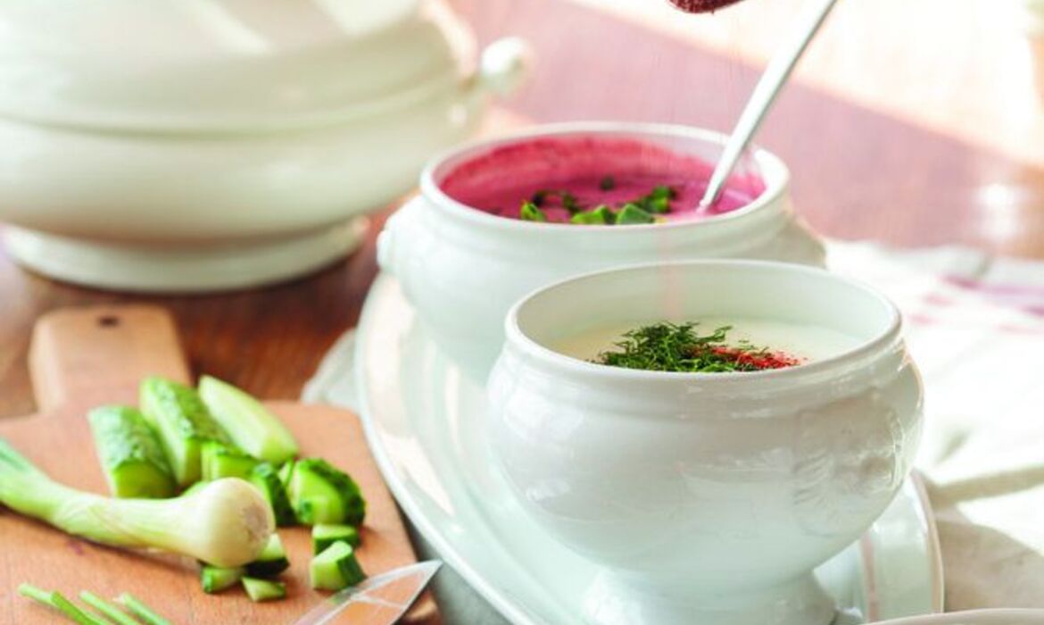 Express cold pink soup